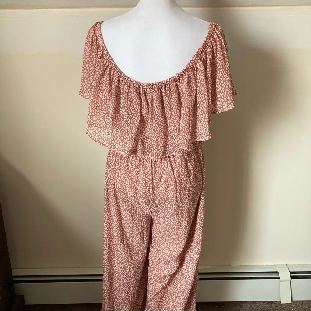 Sage the Label Pink Off the Shoulder Jumpsuit size Large - Picture 6 of 7